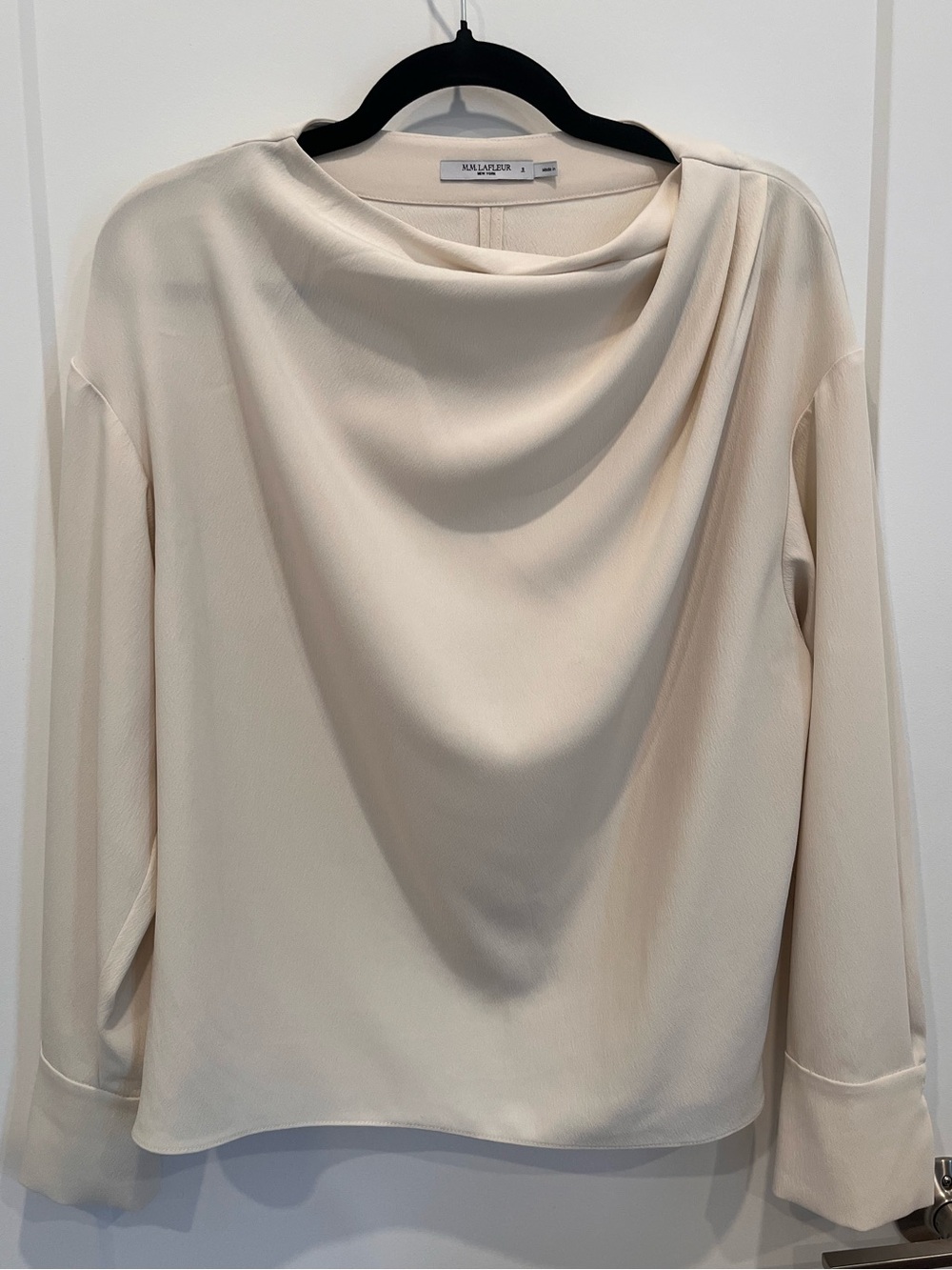 MM Lafleur Annmarie Cream Crepe Top (Size S)